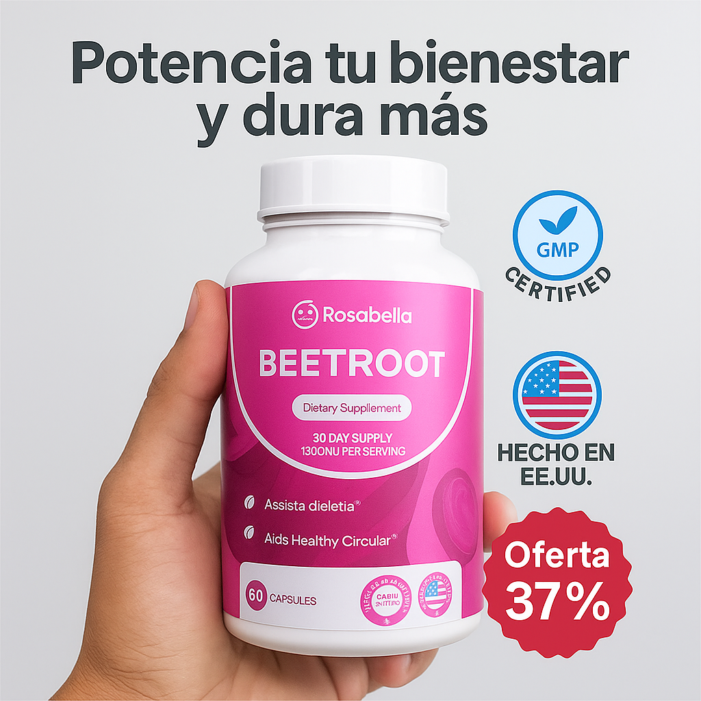 Beetroot Rosabella Cápsulas 1300 mg